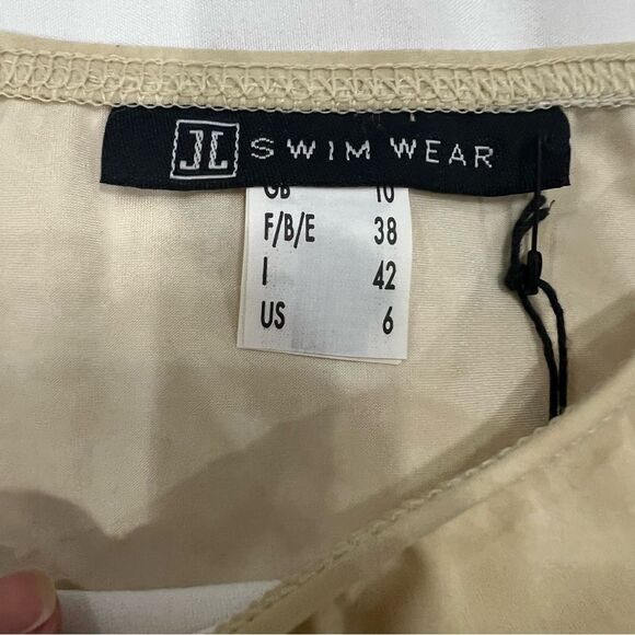 J. Lindenberg Gold chain belted full coverage swim bikini bottoms size 6 NWT - Picture 5 of 6